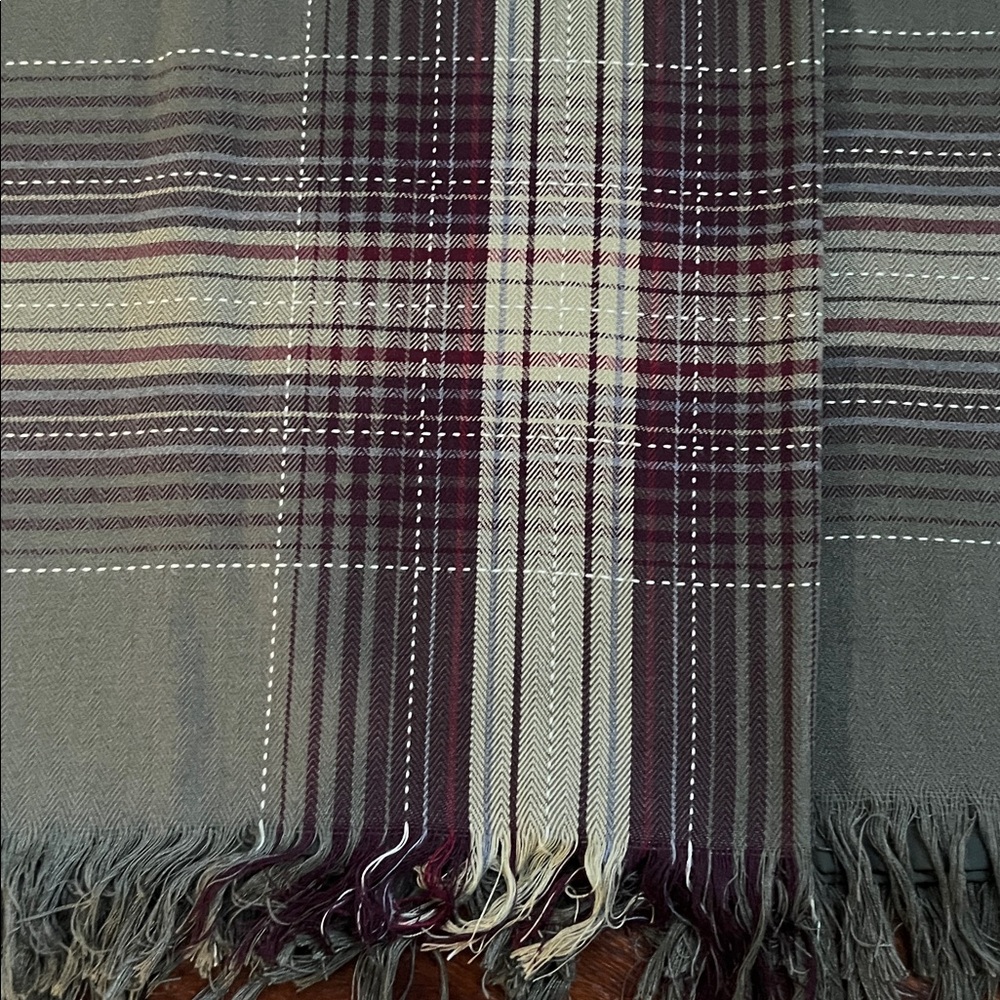 SAG HARBOR Vintage Western Wrap Woven Blanket Fringed Midi Skirt Green 12 (EUC) - Picture 8 of 11